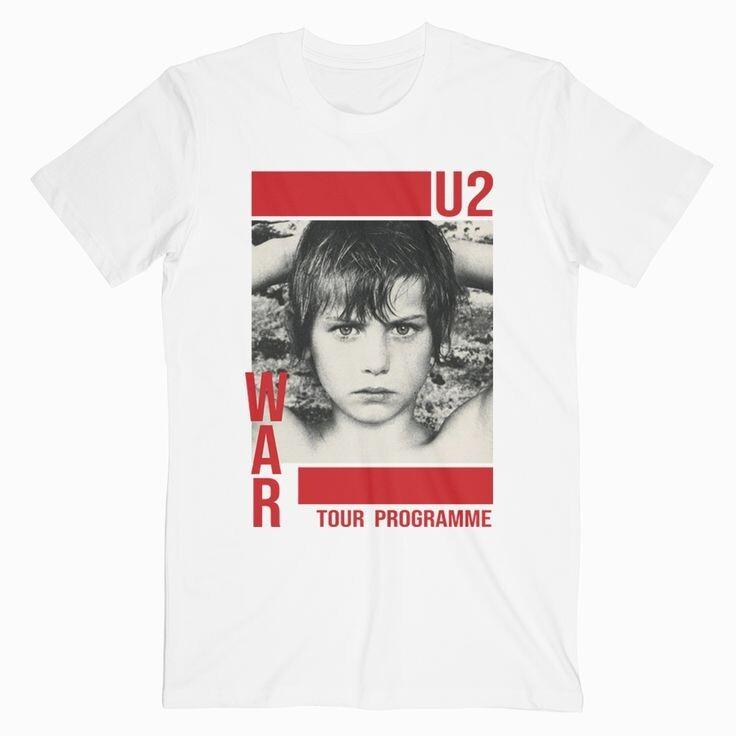 

U2 War Tour Музыкальный Концерт Хлопок Все Размеры Мужчины Женщины Белая Футболка BL349 Унисекс Футболка M