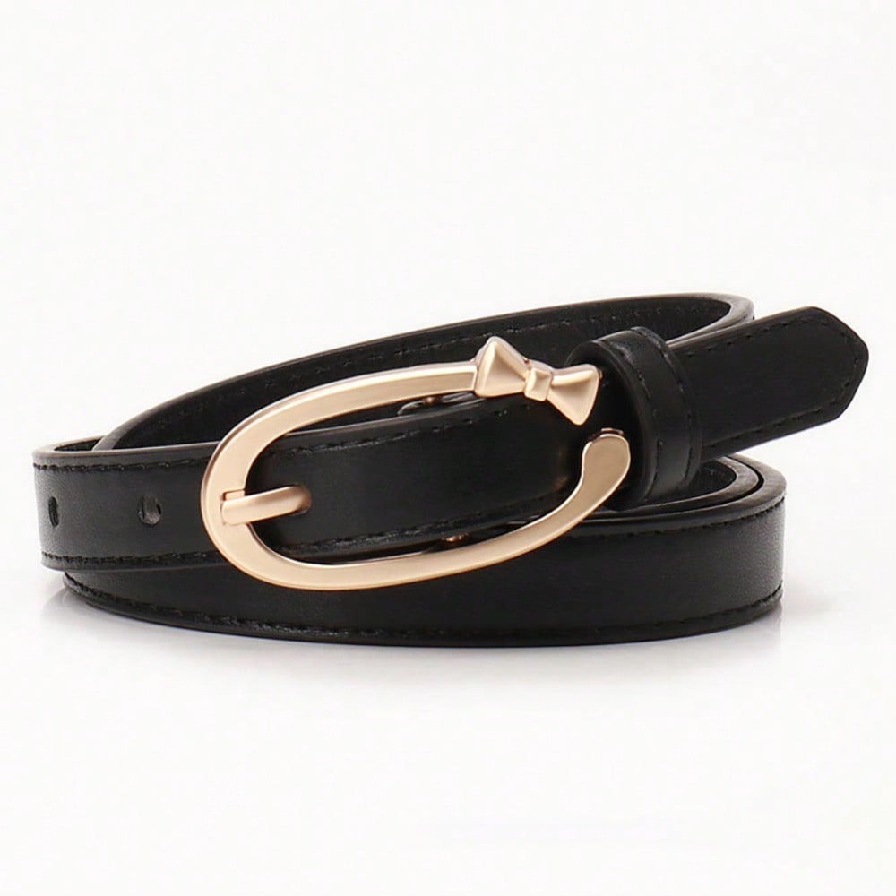 New Women's Belt Versatile Simple and Sweet Small Bow Buckle Belt Women's Decorative Jeans Belt