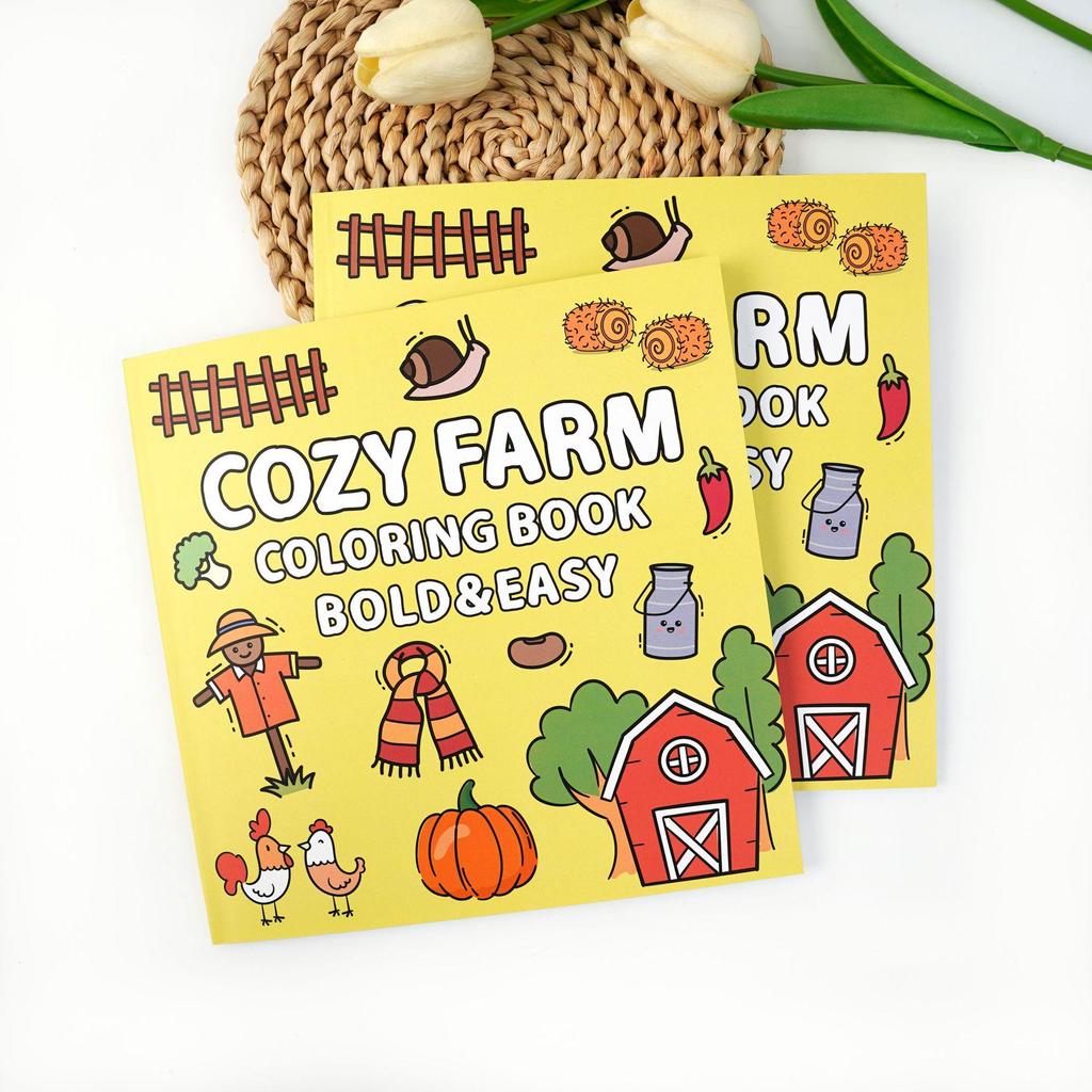 40-Page Fruit & Food Cartoon Doodle Coloring Book for Kids Aged 4+