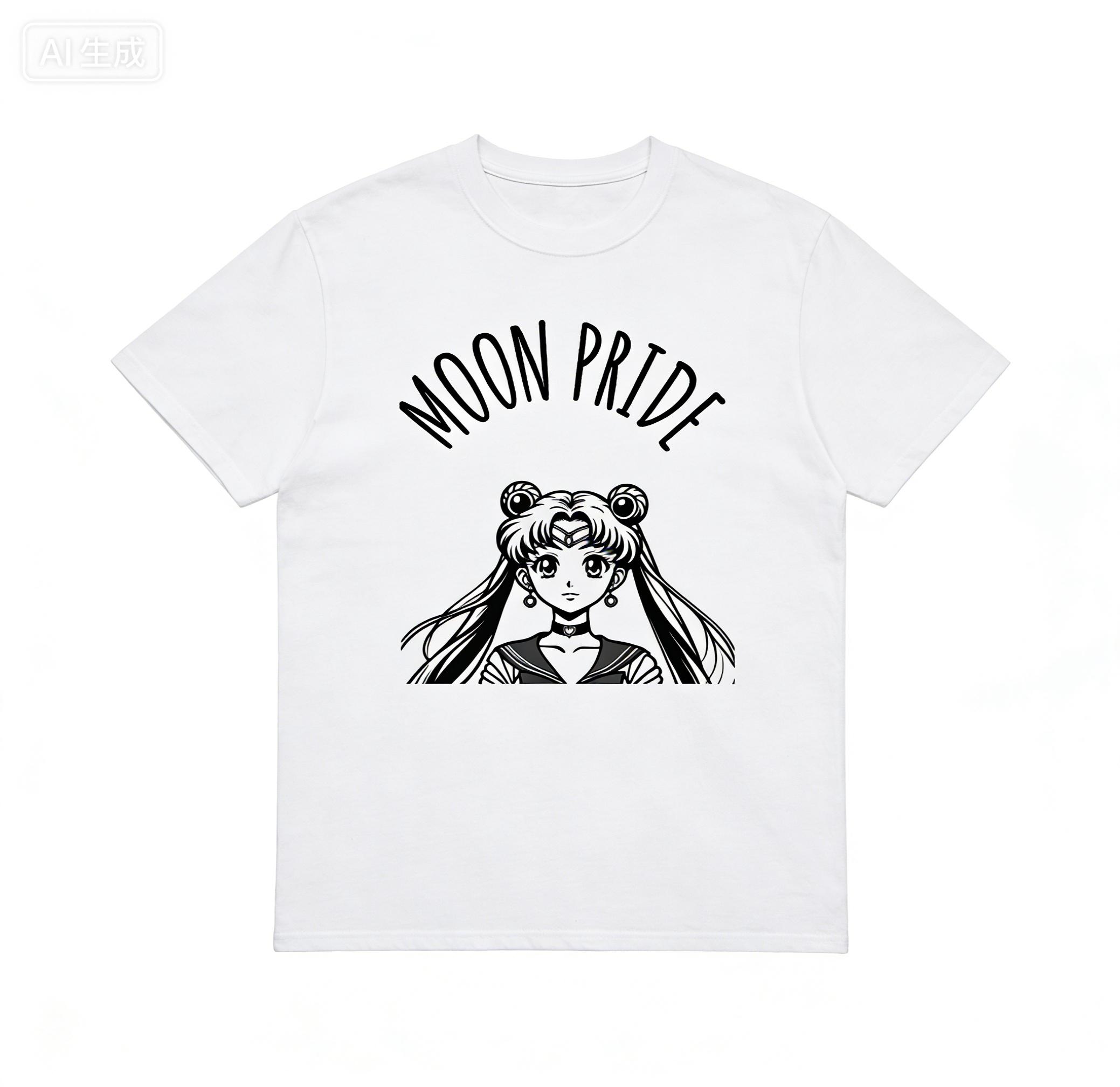 Moon Pride Sailor Girl TShirt Anime Moon Character Tee  2026 New Cotton Summer Unisex and Women TShirt Relaxing and Comfortable 4XL