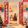 Christmas Door Couplet Banner 2pcs Traditional Reindeer for Home Porch