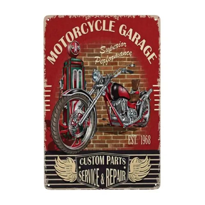 Vintage Motorcycle Metal Tin Signs Decor Wall Art Coffee Bar Vintage Metal Tin Sign Office Home Toilet Signs Wall Decor Pictures