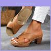 Summer Womens Cross Strap High Heel Sandals With Pu Upper For Casual Wear