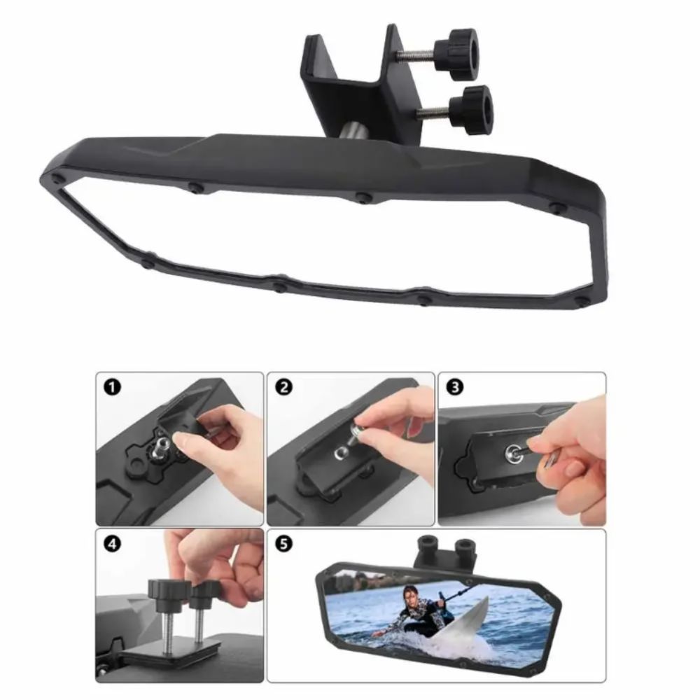 Heavy Duty Universal Boat Mirror Stainless Steel Jet Ski Mirror Marine Rearview Mirror  Boat