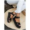 Fashion Sandals Women Suit Summer Heels Muffins Shoe Female Large Size Flat Sandals 2025 Women's Beach Fashion Black Platform Sandalias