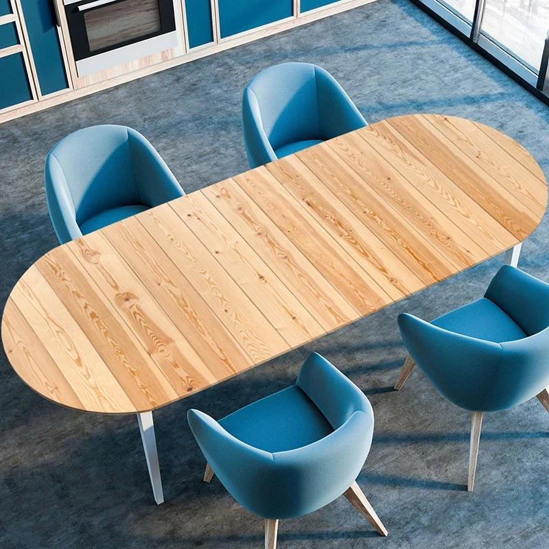 Wooden Plank Texture Style Waterproof Oval Tablecloth Oil-Resistant Elastic Stretch Fitted Table Cover Kitchen Dining Outdoor