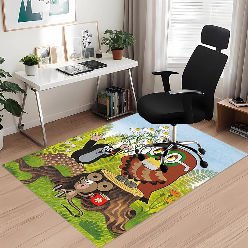 Krtek Printed Carpetrugfor Office Chair Living Room Bedroom Kitchen Room Decor Gifts