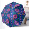 1pc Floral Pattern Automatic Folding Umbrella - Portable Collapsible Design, 8-Rib Iron Frame, Durable Fabric yy251125200