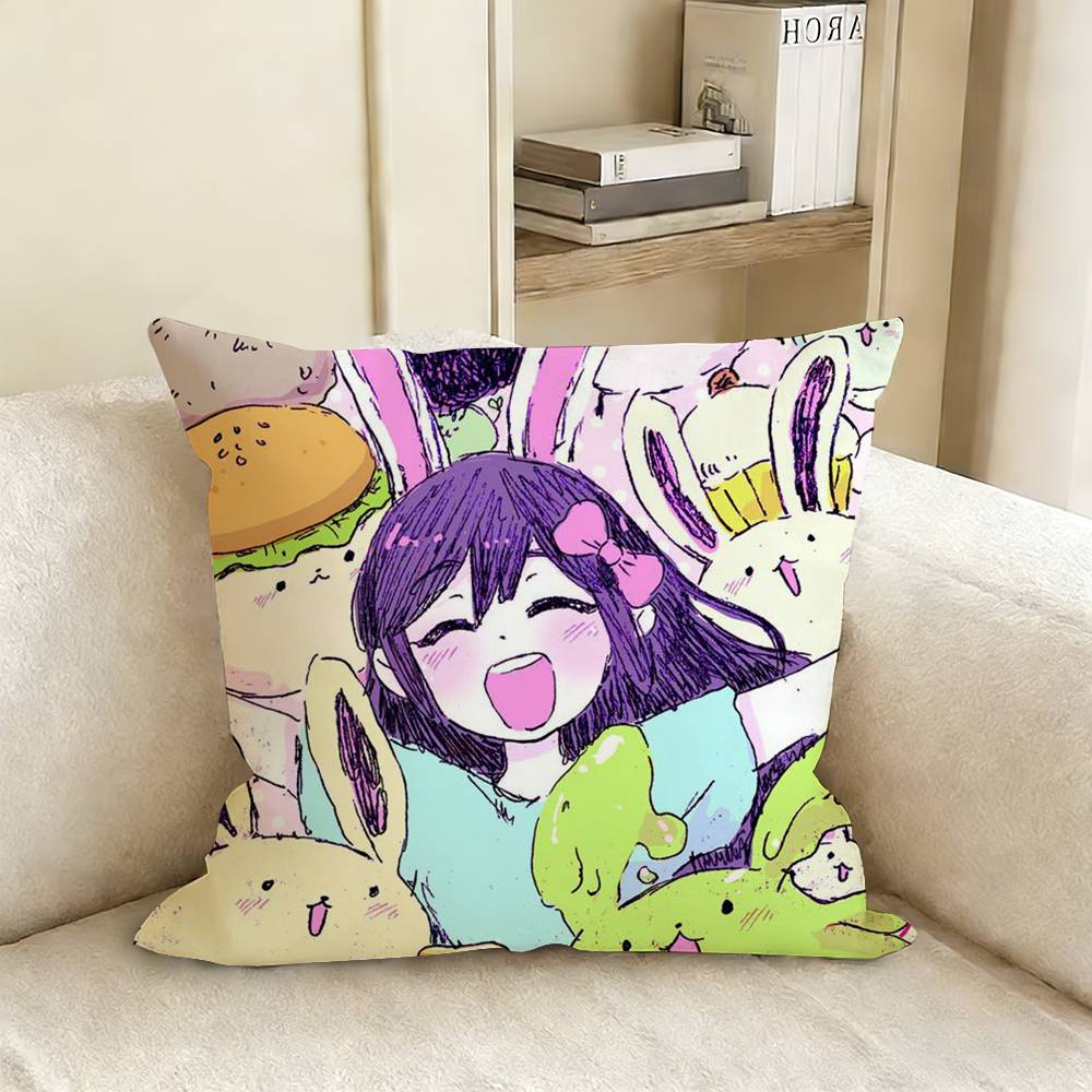 N-New G-Game O-Omori Pillow Case Living Room Sofa Cushion Cover Suitable For Home Bedroom Room Decoration
