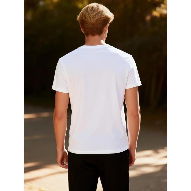 Men's Printed T-Shirt - Features a Design Patterns, Short Sleeves and Round Neckline, Lightweight, Summer Casual Wear, Comfortable