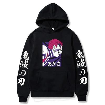 Cartoon Demon Slayer Hoodies Japanese Anime Kimetsu No Yaiba Harajuku Akaza Sweatshirts Unisex Casual Oversized Winter Hoodies