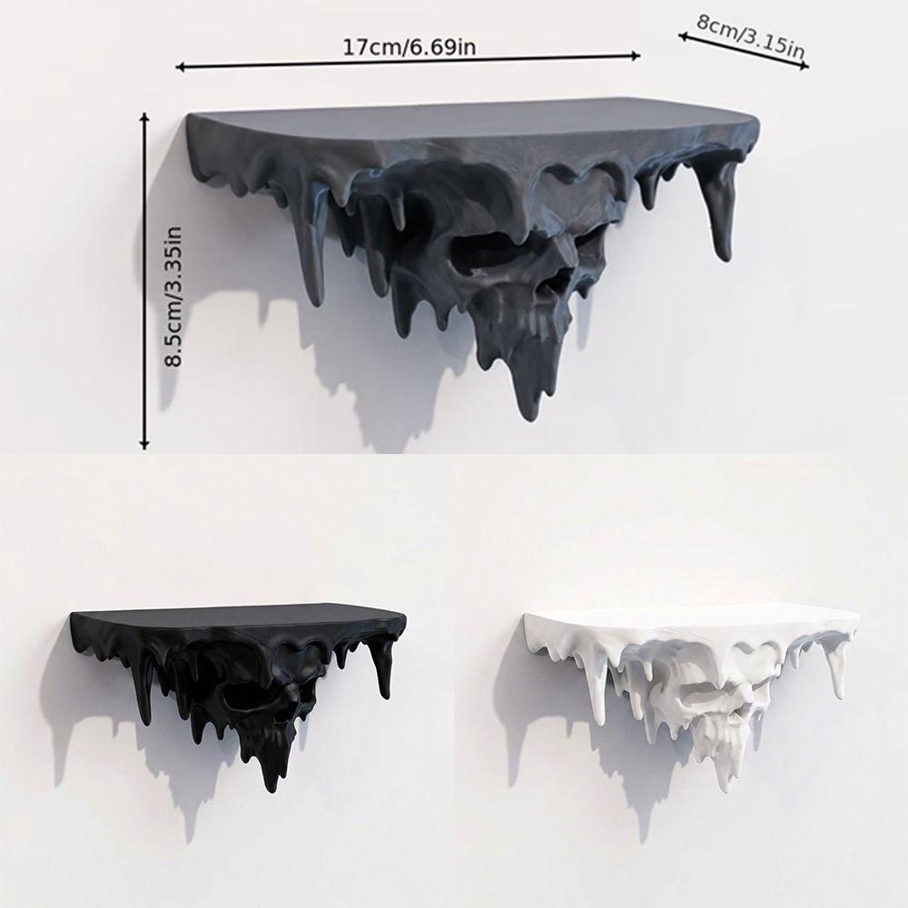 Dark Gothic Icicle Skull Melting Wall Shelf Plastic Wall Storage Rack Living Room