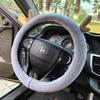 Short Plush Steering Wheel Cover Kawaii Winter Warm Car Handle Cover Anti-skid Cartoon Cute Cat Ear Steering Cover Pink Gift
