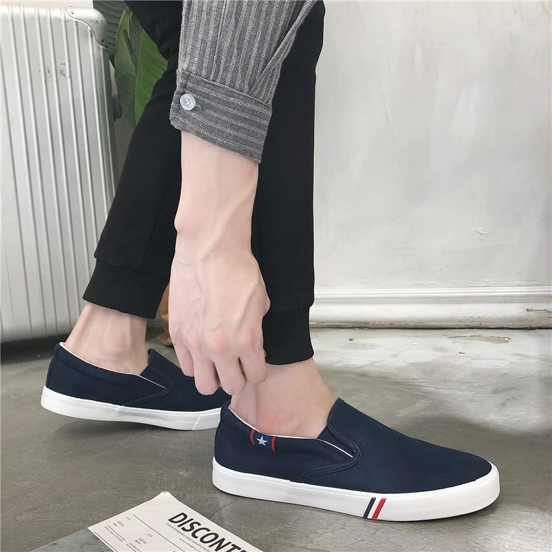 Low-top men's canvas shoes men's shoes breathable one-pedal casual board shoes men's large-size shoes labor insurance shoes