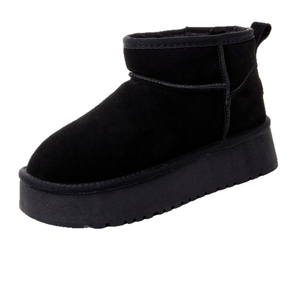 Snow boots women's winter new lazy mini short boots casual thick-soled thickened cotton shoes women