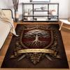 "Tree of Life Crest Print Carpet with Banner 'As the Oak Stands'" Suitable for use as an anti-slip for living room bedroom sofas