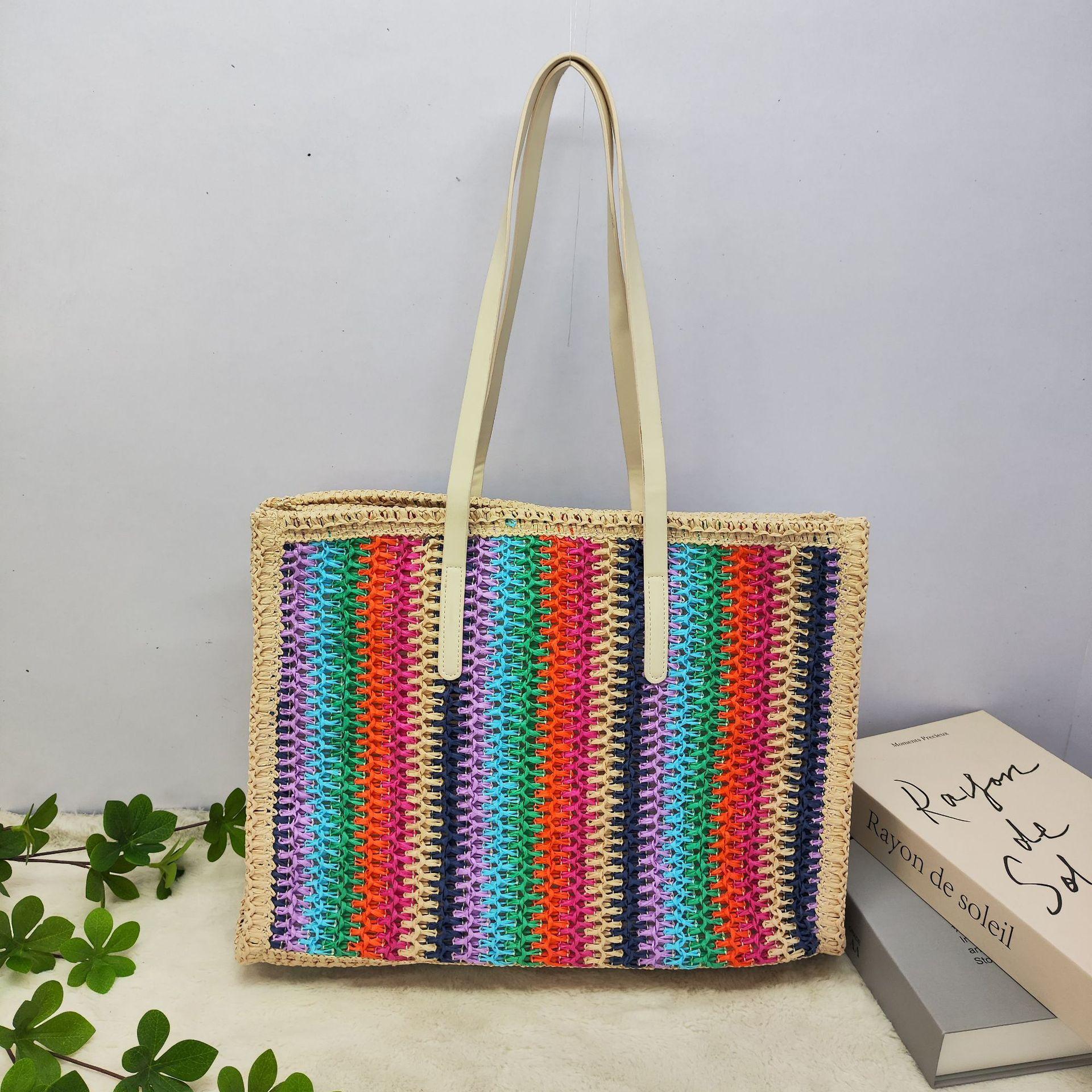 Fashion Versatile Niche Bag Women S Summer Color Woven Shoulder Bag Large Capacity Tote Bag Handbag бежевый 3780₽