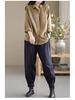Southeast Asia Plus Size Embroidered Cotton Linen Long Sleeve Shirt