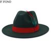 Fashion Feather Felt Wide Brim Fedora Hat For Women/Men New Autumn Winter Vintage Jazz Hat Party Formal Hat