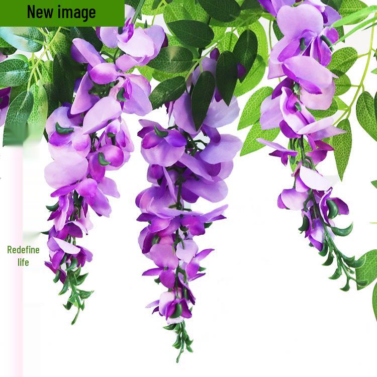 Rattan Pothos Artificial Green Vines: Leaf & Floral Decoration for Pipes and Air Conditioners