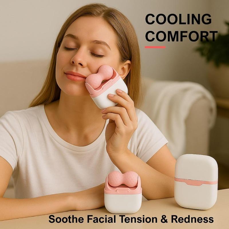 Dual Head Ice Roller for Face Cooling Therapy Facial Massage Tool Skin Tightening Puffiness Relief Home Skincare Device