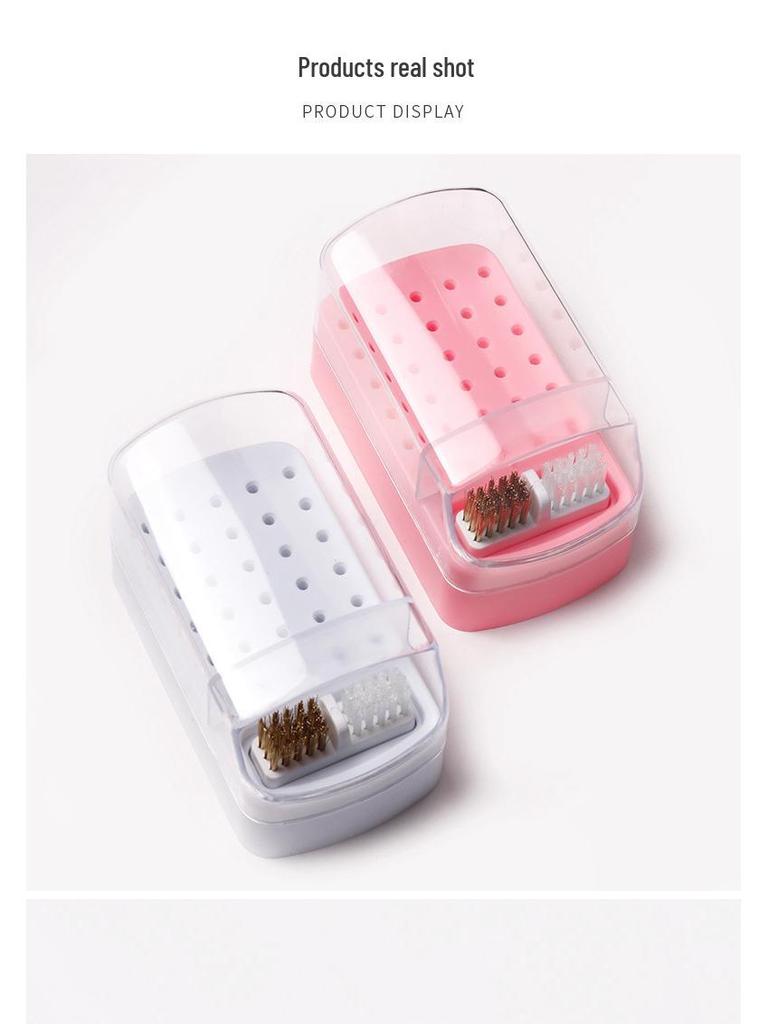 Cross-Border Manicure 30-Hole Grinding Head Storage & Cleaning Box