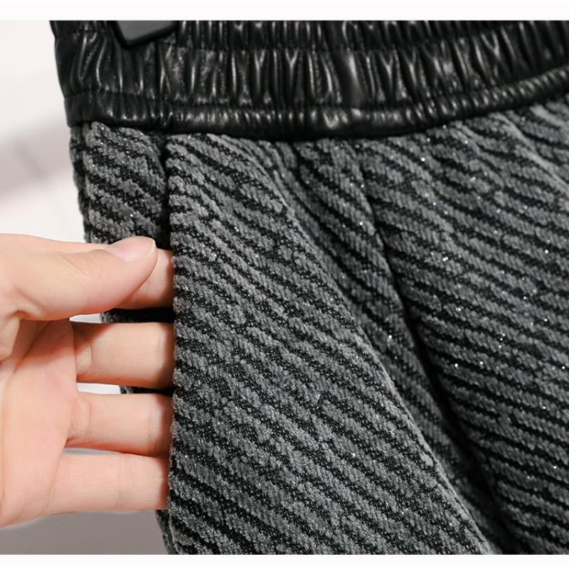 DIMANAF Plus Size Women Long Pants Loose Casual Elastic Waist Thick Lady Vintage Winter Autumn 2025 Bottoms