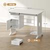 Computer Desk, 100 x 52 x 75 cm, Sliding Keyboard Tray, Drawers, CPU Holder, White