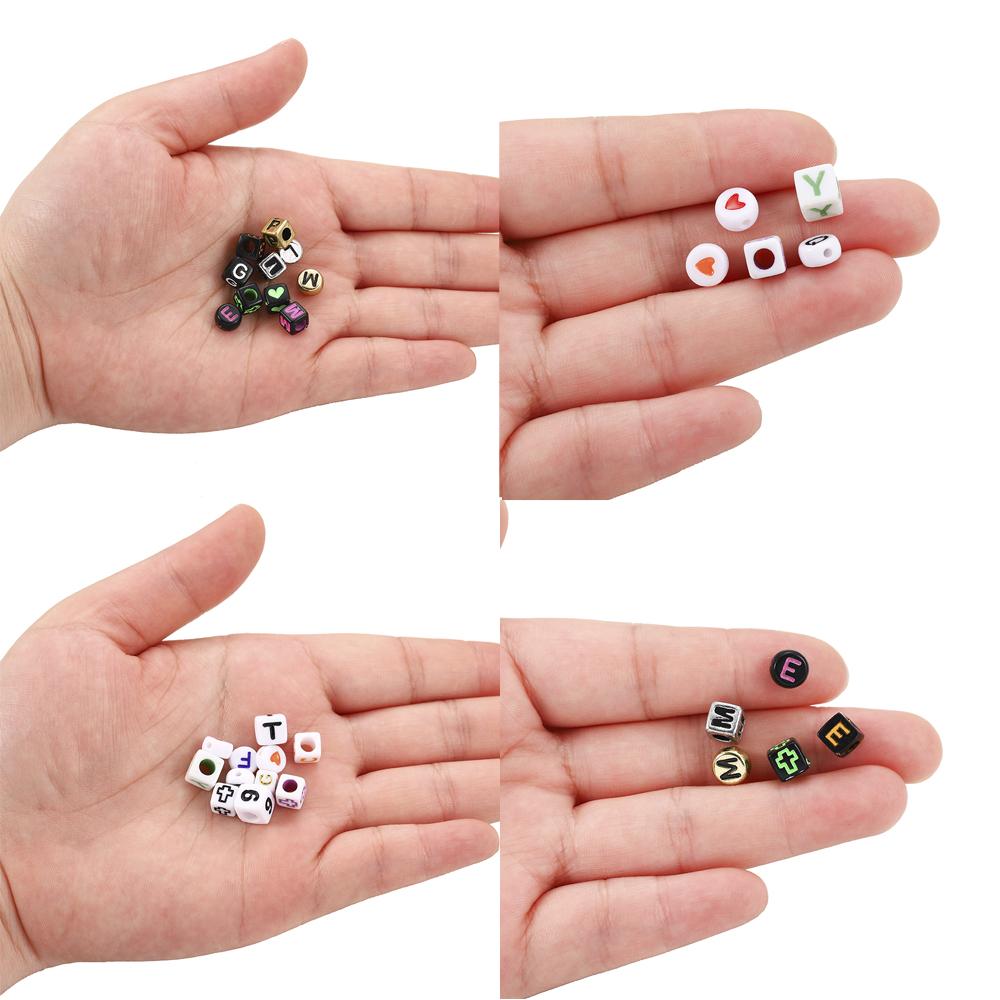 120Pcs Round Flat Acrylic Letter Bead Alphabet Spacer Loose Bead For DIY Jewelry Making Finding Supplies Bracelet Accessories