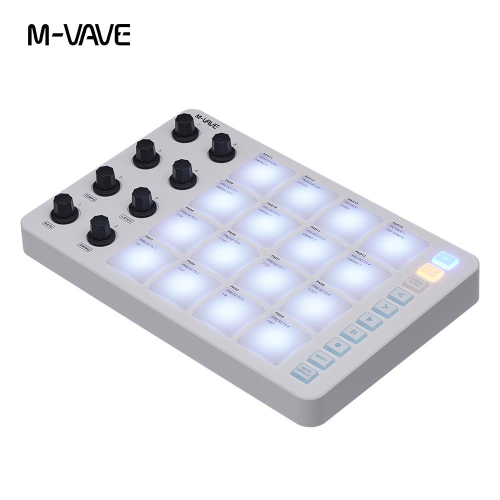 RGB Backlit MIDI Controller Drum Pads with Mixer and Rhythm Keyboard