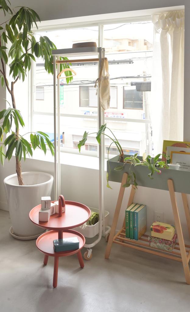 AZUMAYA Kuka Side Table, PT-88OR, 42cm Wide, Orange, 42cm Deep X 55cm High