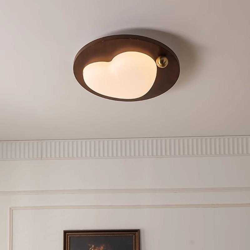 2024 New Led Wood Ceiling Light Bedroom Lamp Creative Cloud Star Living dining Lamp Home Decor  Retro Walnut Color Lamp Ceiling