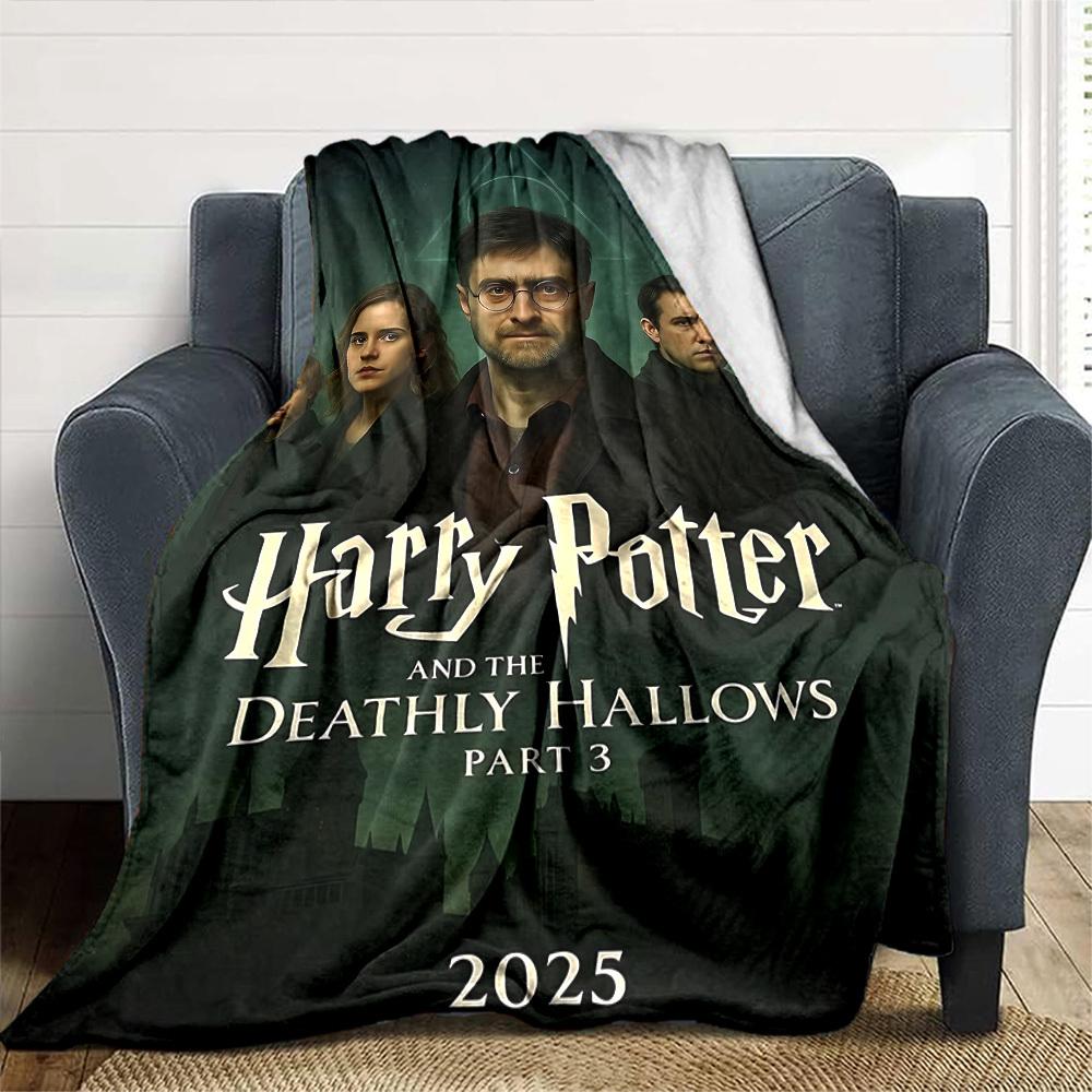 1pc Harry Potter and the Deathly Hallows Part 3 Flannel Blanket Soft Warm Throw for Home, Office, Travel, All-Season Cozy Bedding GiftL1252