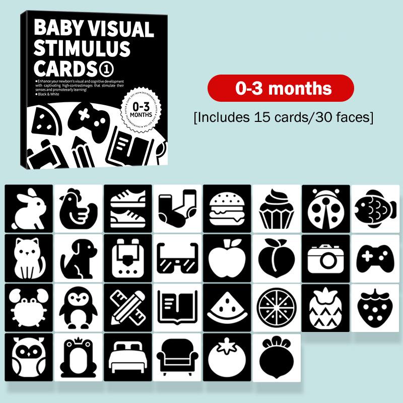 Baby Visual Stimulation Cards Montessori High Contrast Flash Card Infant Gift For Children Cognition Toy