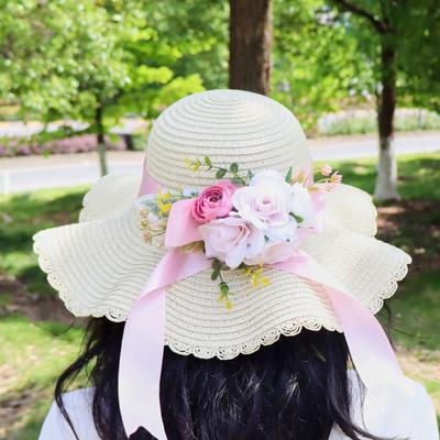 Beach Straw Hat for Women In Summer with A Large Brim for Sun Protection and Shade Versatile for Travel UV Resistant and Large Brimmed Cool Hat