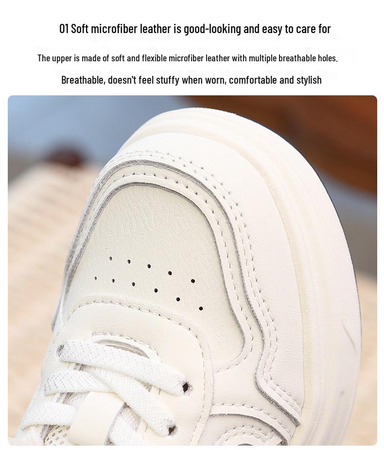 2026 Kids' Fashionable Low-Top White Shoes - Soft Sole, Casual Spring/Autumn Sneakers for Boys & Girls