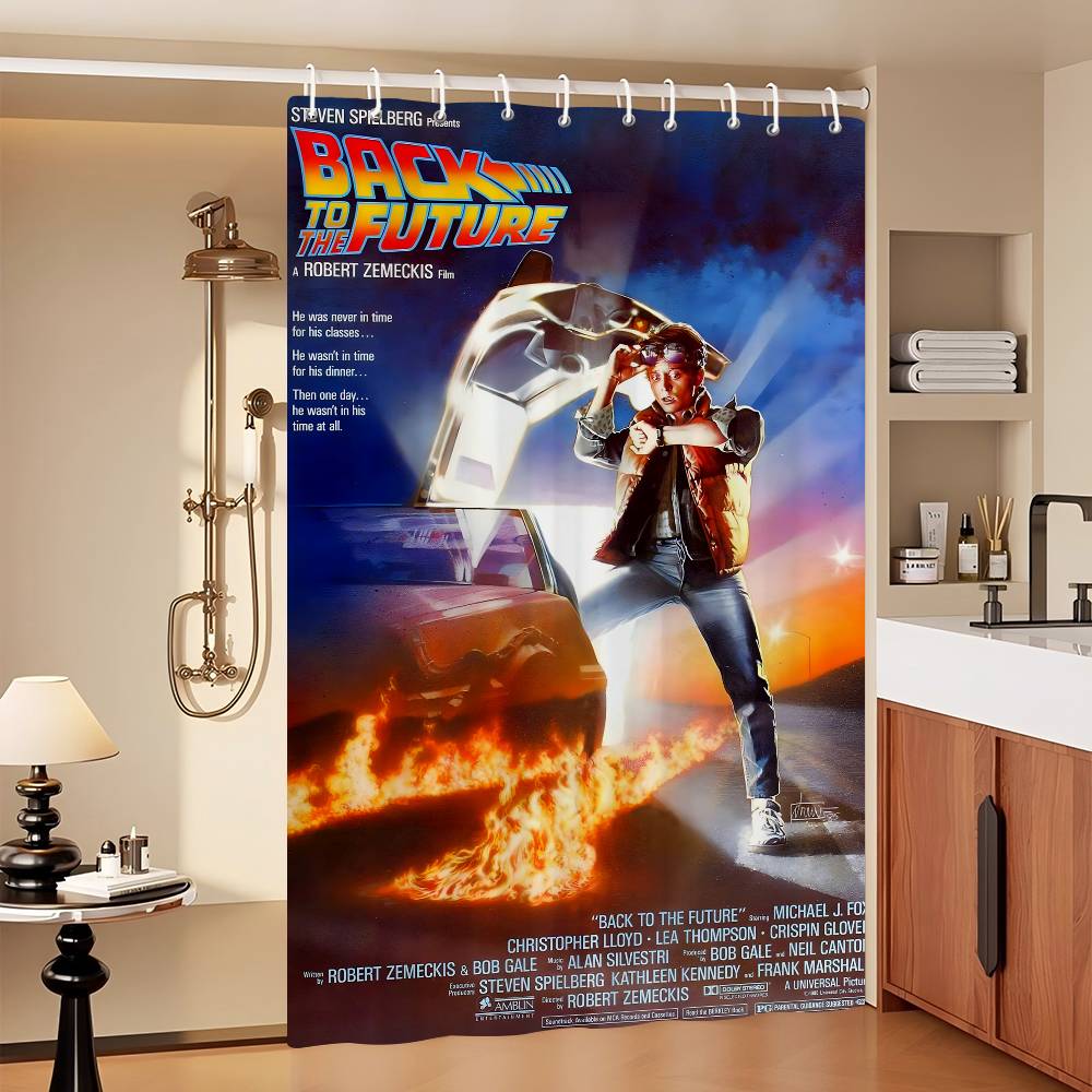 

Кино Трилогия Назад в будущее Занавеска для душа Полиэстер Водонепроницаемая Занавеска-перегородка для ванной комнаты Декоративные аксессуары 90x180 cm