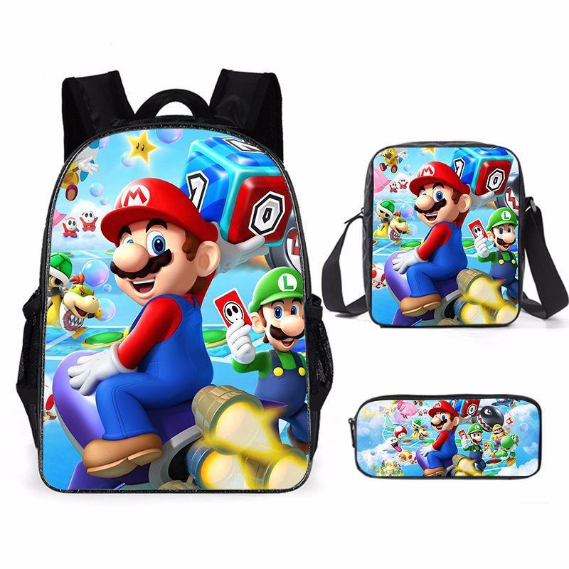 Cartoon Backpack, Primary And Secondary School Students Three-Piece Set, School Bag, Backpack, Shoulder Bag, Pencil Case.