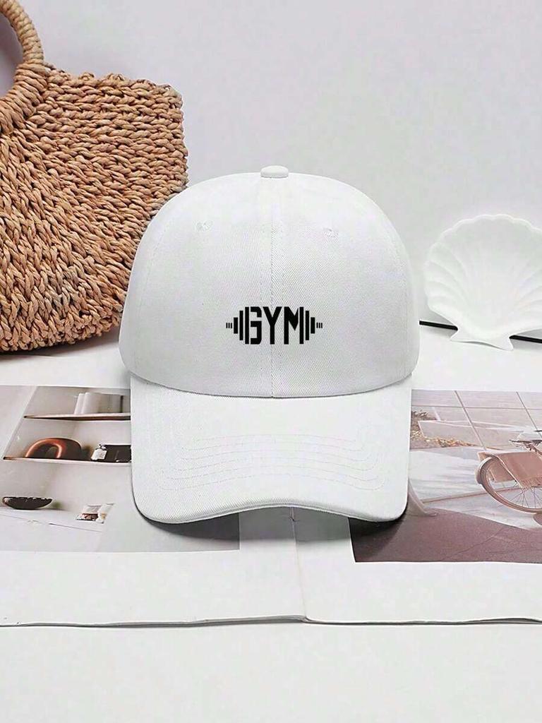 Men Casual Minimalist Dumbbell Letter Print Baseball Cap Adjustable Back All Season Fashion Daily Outdoor