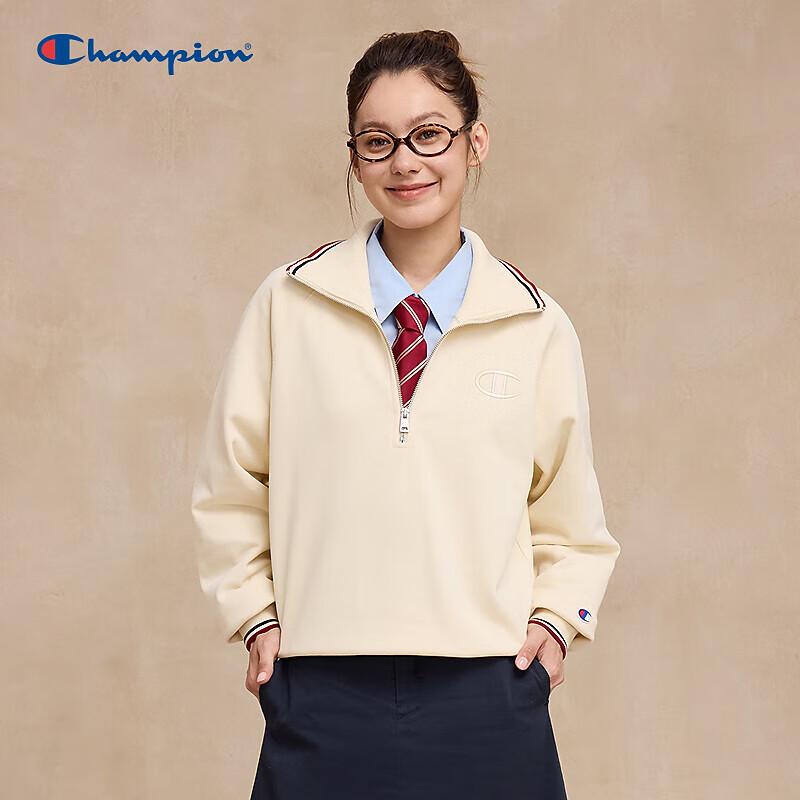 Champion Women s Half-Zip Polo Collar Sweatshirt M
