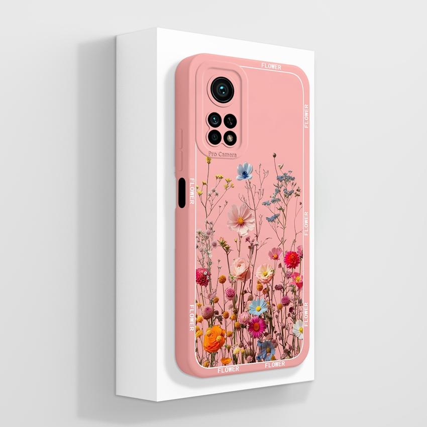 Handyhülle für Xiaomi Mi 10T 11T Pro Lite Mi 10 11 11X 11i Aromatische Blumenmuster Flüssigsilikon Weiche Stoßstange Stoßfeste Hülle für Xiaomi Stoßstangen-Taschen