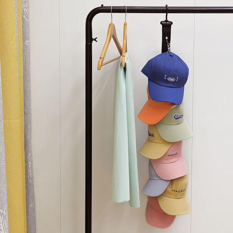 1pc wardrobe storage DIY hanger, hook 8 metal clip hanger wardrobe, hat scarf goods free perforated universal hook