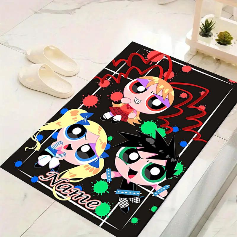 Custom 1Pc Powerpuff Girls Fan Art Rug Office Carpet Indoor Outdoor Entrance Doormat Nonslip Soft And Comfortable Living Room D491515
