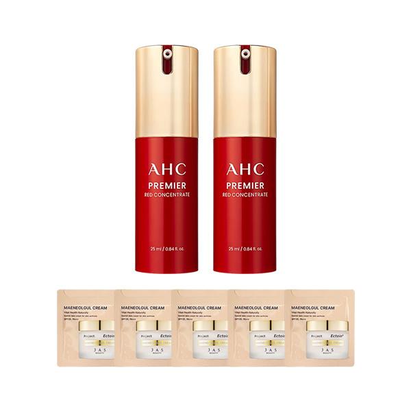 AHC Premier Red Concentrate 25ml x2 + JAS Cream Samples 5 Sheets / Whitening / Wrinkle / Brightening Serum