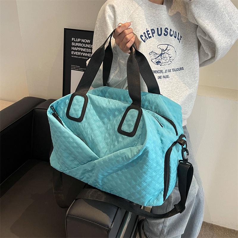 Women's Portable Cross-Border Duffel Bag with Wet/Dry Separation for Business Trips, Sports, Yoga, and Gym.