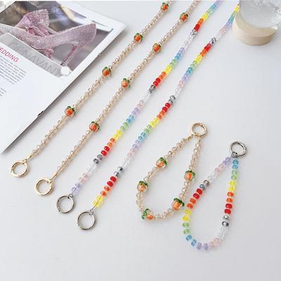 Persimmon Wish Crystal Beaded Phone Strap New Chinese Style Wrist Strap Short Fashion Internet Celebrity Pendant Wholesale for Women