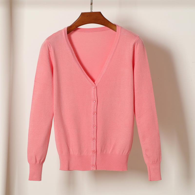 Spring Autumn Loose Outside Sweaters Cardigan Sweater Women's Short Long-sleeved Thin Coat