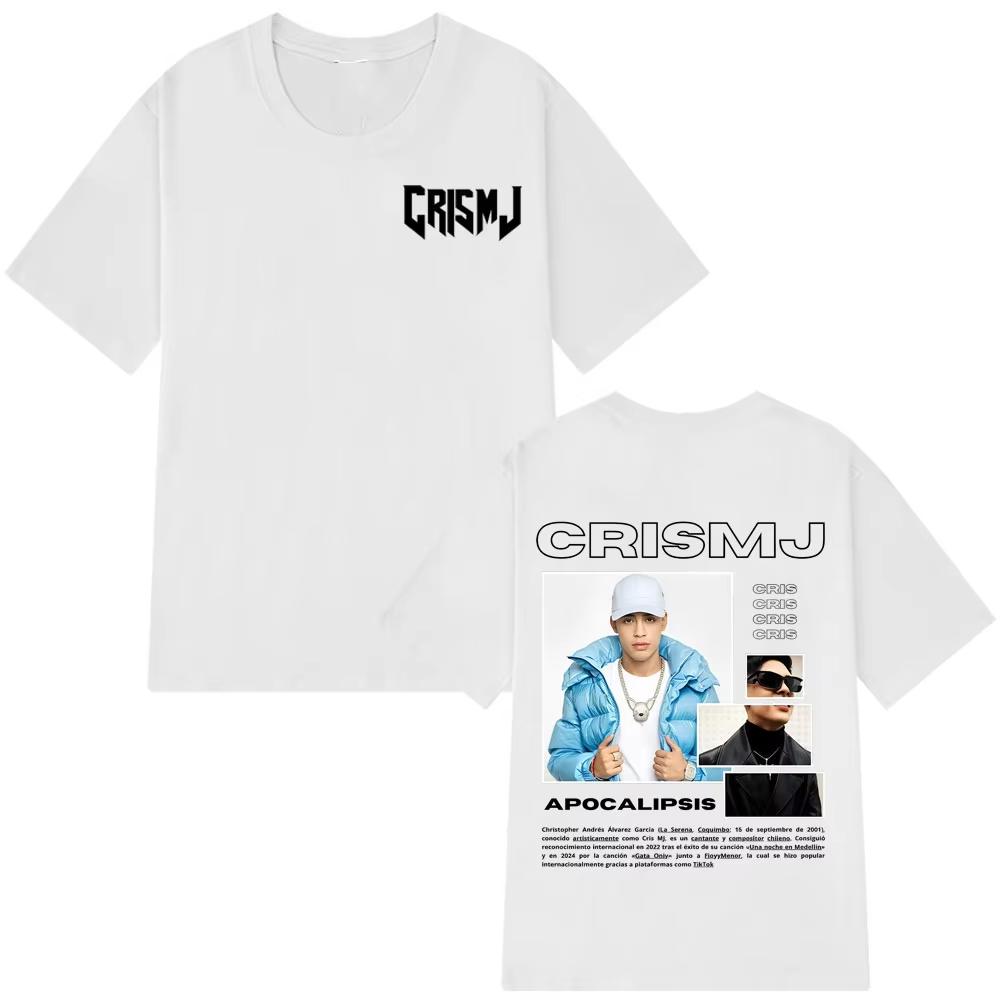 Rapper Cris Mj Tour 2026 Merch Tshirts Men Women Harajuku Gothic T Shirts High Quality Cotton Shortsleeved Tshirts Streetwear