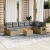 VidaXL Garden Lounge Set with Cushions 9 Pcs, Patio Sofas, Patio Furniture Set, Outdoor Furniture, Beige 3224701