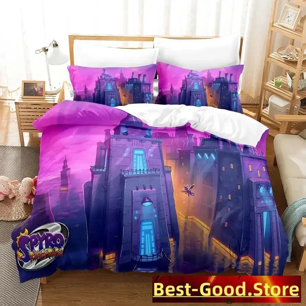 Neues Spyro reignited trilogy Bettwäscheset Einzelbett Twin Full Queen King Size Bettset Erwachsene Kind Schlafzimmer Bettbezugsets Anime Gme